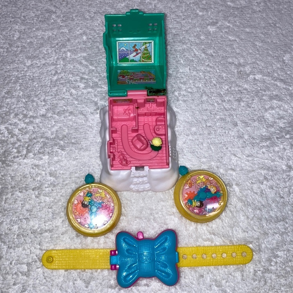 Vintage 94” Polly pocket bluebird McDonald toys house, watch, pocket watches